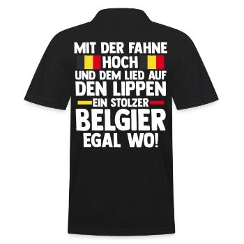 Belgier Belgisch Belgien - Männer Poloshirt - Schwarz - Hinten - Kai (181cm)