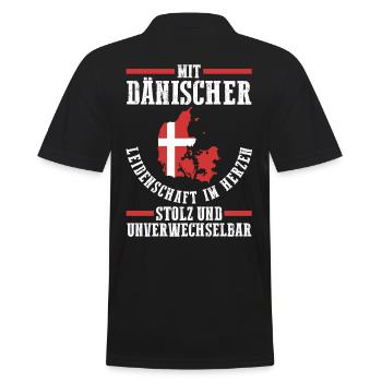 Danes Danish Denmark - Men's Polo Shirt - black - Back - Kai (181cm)