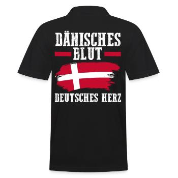 Danes Danish Denmark - Men's Polo Shirt - black - Back - Kai (181cm)