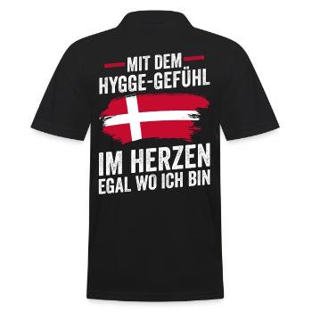 Danes Danish Denmark - Men's Polo Shirt - black - Back - Kai (181cm)