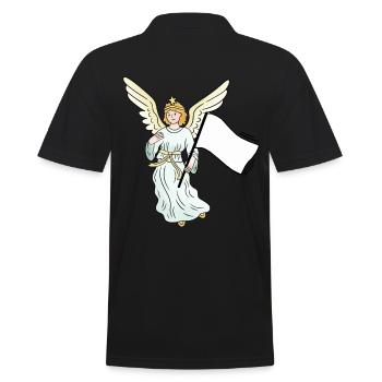 Ange Monde Paix Drapeau Paix - Polo Homme - noir - Dos - Kai (181cm)