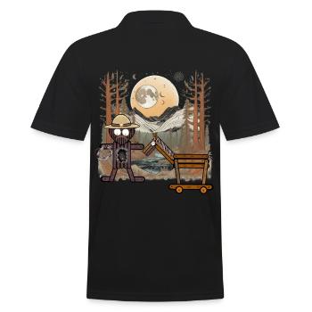 Wild West Rider Horse Cowboy Western Rider - Men's Polo Shirt - black - Back - Kai (181cm)
