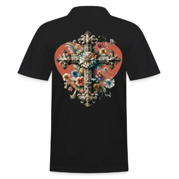 Cross Crucifix Halloween Cross Crosses - Men's Polo Shirt - black - Back - Kai (181cm)