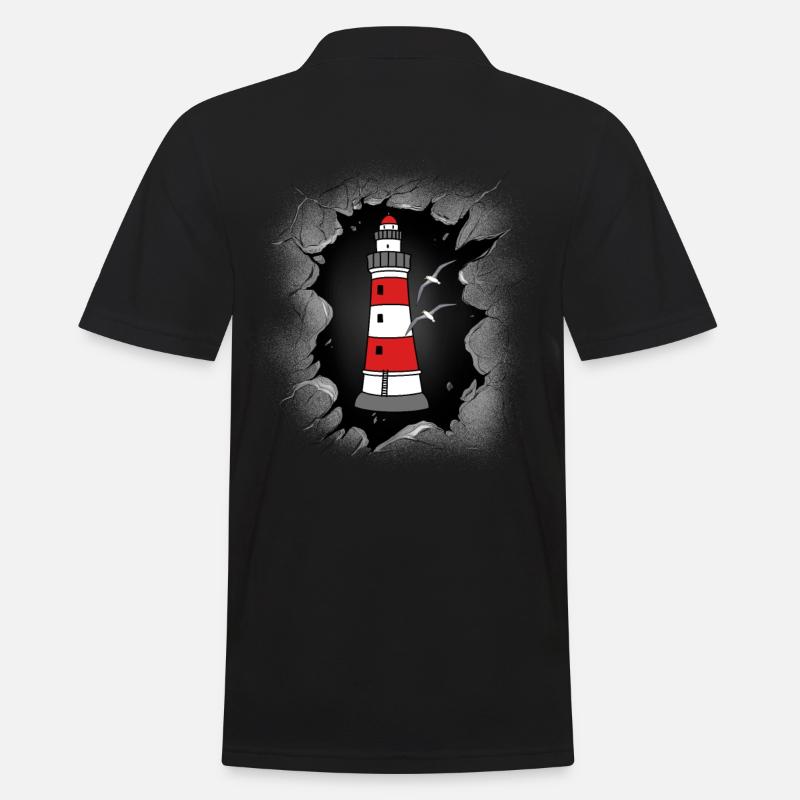 Leuchtturm Küste Leuchttürme - Männer Poloshirt - Schwarz