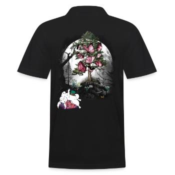 Bunny Bunnies Forest Animals Forest Nature Nature Lover - Men's Polo Shirt - black - Back - Kai (181cm)