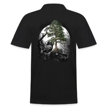 Corbeau de la forêt Corbeau Corbeau Corbeau Corbeau Habitant de la forêt Sombre - Polo Homme - noir - Dos - Kai (181cm)