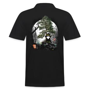 Forest fairy tale fairy tale character dwarves gnomes gnome wizard - Men's Polo Shirt - black - Back - Kai (181cm)