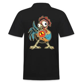 Poulet Coq Paix Réveil Paix Paix Paix Mondiale - Polo Homme - noir - Dos - Kai (181cm)
