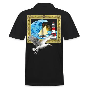 Mouette Mouettes maritimes Phare des oiseaux de mer - Polo Homme - noir - Dos - Kai (181cm)