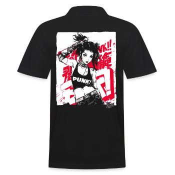 Future Punk Girl - Men's Polo Shirt - black - Back - Kai (181cm)