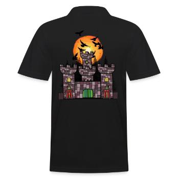 Middle Ages Castle Castle Fortress Children Child - Men's Polo Shirt - black - Back - Kai (181cm)