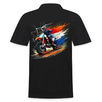 T-shirts moto aux couleurs néerlandaises - Polo Homme - noir - Dos - Kai (181cm)