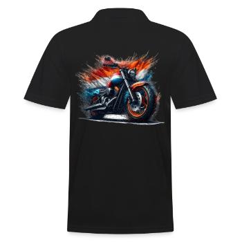 Dutch colors motorcycle shirts, motorcycle - Men's Polo Shirt - black - Back - Kai (181cm)