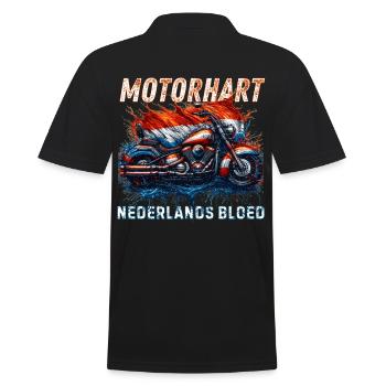 robuste Motorrad T-Shirts Holländische Flagge dreifarbig - Männer Poloshirt - Schwarz - Hinten - Kai (181cm)