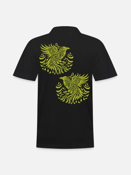 Krähe Raben Vögel okkult Krähen Rabe - Männer Poloshirt - Schwarz