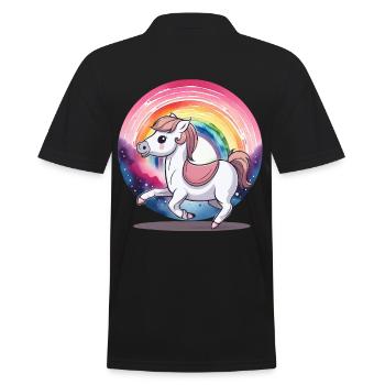 Arc-en-ciel Cheval Chevaux Enfant Enfants Poney - Polo Homme - noir - Dos - Kai (181cm)
