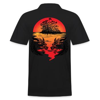 Dragon Mer du Sud Île Fantaisie Coucher de soleil Mer - Polo Homme - noir - Dos - Kai (181cm)