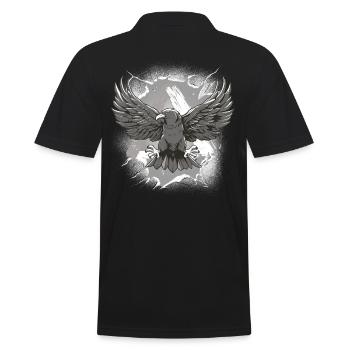Halloween Krähe Krähen Rabe Raben okkult Vögel - Männer Poloshirt - Schwarz - Hinten - Kai (181cm)