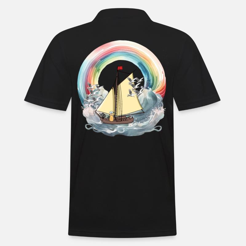 Erdnuss maritim Segelschiff Schiff Schiffe Boot - Männer Poloshirt - Schwarz