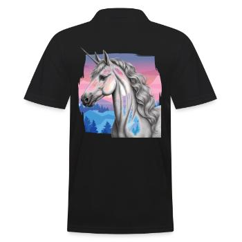 Unicorn Unicorns Mythical Creatures Mythical Animals Child Horse - Men's Polo Shirt - black - Back - Kai (181cm)