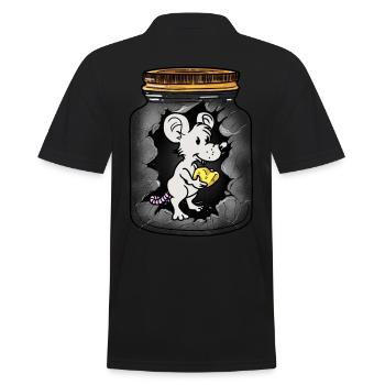 Message dans une bouteille fromage souris souris rat salutation anniversaire - Polo Homme - noir - Dos - Kai (181cm)