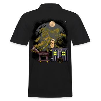 Mittelater Reise Erdnuss mystisch Kutsche Pferd - Männer Poloshirt - Schwarz - Hinten - Kai (181cm)