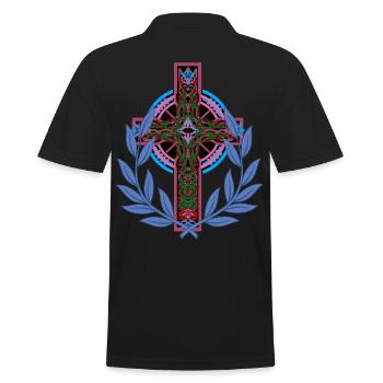 Cross Crosses Crucifix - Men's Polo Shirt - black - Back - Kai (181cm)