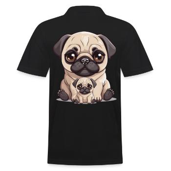 Carlin Chien Chiens Maman Enfant Bébé Chiens - Polo Homme - noir - Dos - Kai (181cm)
