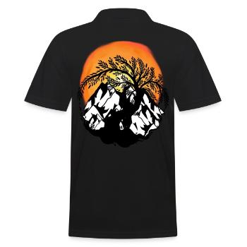 Mountains, Mountain, Tree, Trees, Sunset, Nature - Men's Polo Shirt - black - Back - Kai (181cm)