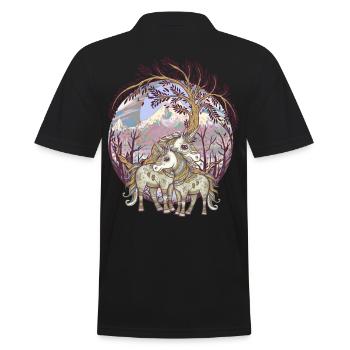 Unicorn Unicorns Mythical Creatures Mythical Animals Child - Men's Polo Shirt - black - Back - Kai (181cm)