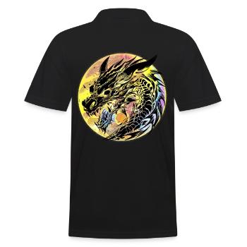 Dragon Dragon Mythical Creatures Mythical Creatures Fairy Tale - Men's Polo Shirt - black - Back - Kai (181cm)