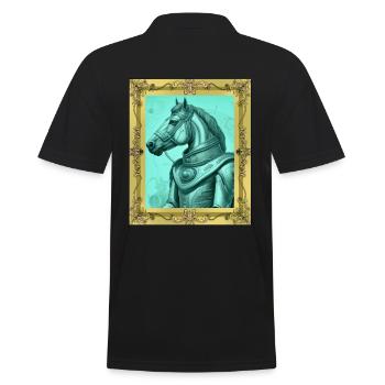 Cheval médiéval chevaux roi souverain gaulois - Polo Homme - noir - Dos - Kai (181cm)