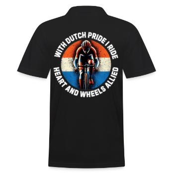 Dutch Pride Cycling avec slogan design maillot de cyclisme - Polo Homme - noir - Dos - Kai (181cm)