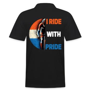 Dutch Cycling shirt design Ride with Pride - Men's Polo Shirt - black - Back - Kai (181cm)
