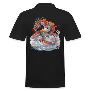 Dragon Dragon Mythical Creature Fairy Tale - Men's Polo Shirt - black - Back - Kai (181cm)
