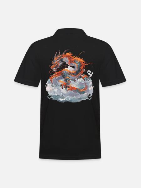 Drache Drachen Fabeltier Märchen - Männer Poloshirt - Schwarz