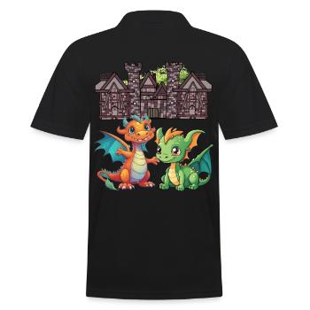 Medieval Dragon Dragon - Men's Polo Shirt - black - Back - Kai (181cm)