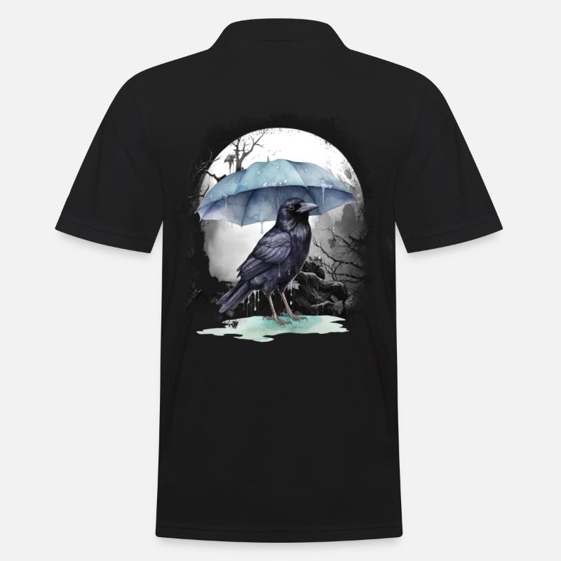 mystical crow crows raven raven - Men's Polo Shirt - black