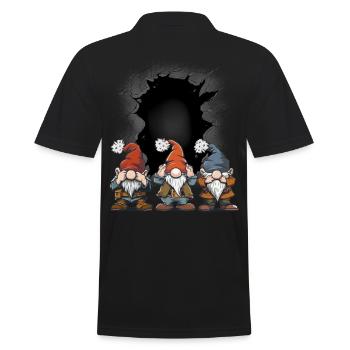 Zwerge Zwerg Wichtel Trolle Troll Märchen Kind - Männer Poloshirt - Schwarz - Hinten - Kai (181cm)