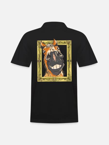 Pferdekopf Pferd Pferde - Männer Poloshirt - Schwarz