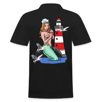 Mermaid Mermaid Mermaid Mermaid Sailors Maritime Ahoy - Men's Polo Shirt - black - Back - Kai (181cm)