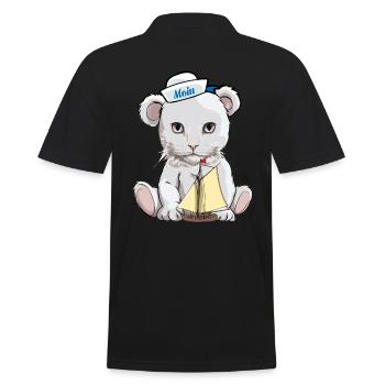 Cats, Teddy, Sailor, Maritime, Sailing Ship, Cat - Men's Polo Shirt - black - Back - Kai (181cm)