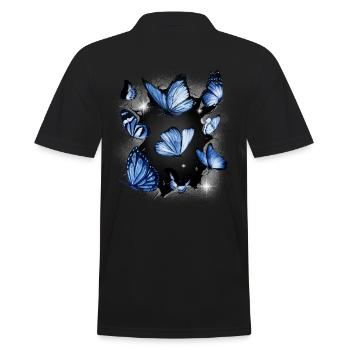 Butterflies Butterfly Insect Insects - Men's Polo Shirt - black - Back - Kai (181cm)