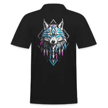 Loup géométrique coloré - Polo Homme - noir - Dos - Kai (181cm)