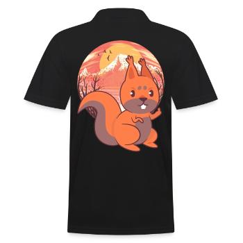 Eichhörnchen Kinder Kind - Männer Poloshirt - Schwarz - Hinten - Kai (181cm)