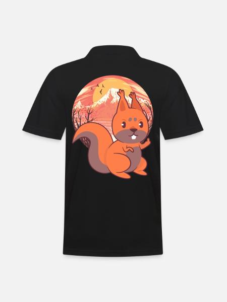 squirrel children child - Men's Polo Shirt - black