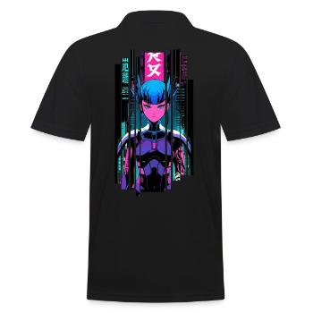 Woman géométrique ninja cyborg symbole - Polo Homme - noir - Dos - Kai (181cm)