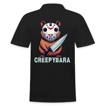 Capybara horror parody, slasher movie fans - Men's Polo Shirt - black - Back - Kai (181cm)