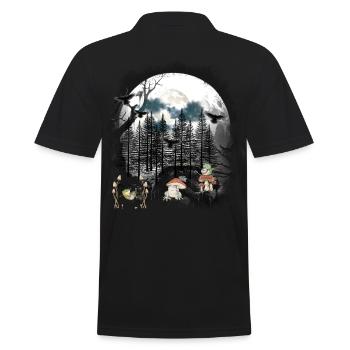 Wald Natur Frosch Frösche mystisch - Männer Poloshirt - Schwarz - Hinten - Kai (181cm)