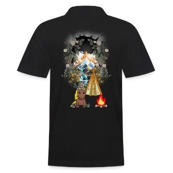 Nature Nature Lover Shaman Horse Tent Teepee - Men's Polo Shirt - black - Back - Kai (181cm)